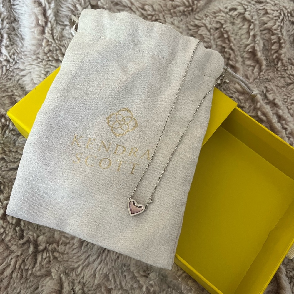 Kendra Scott Pink Heart Pendant Necklace